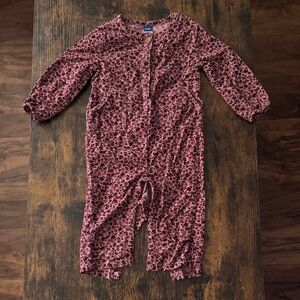 Pink Floral Baby Jumpsuit Corduroy